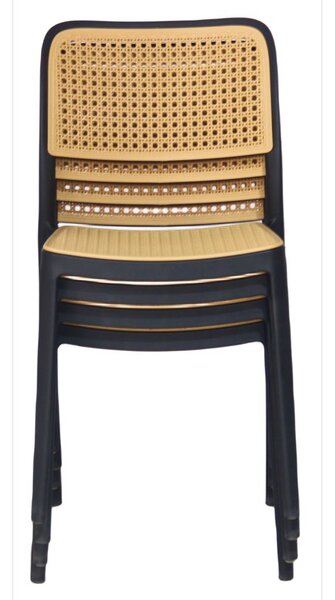 Scaun de sufragerie RAVIN (Negru + Bej). 1091687