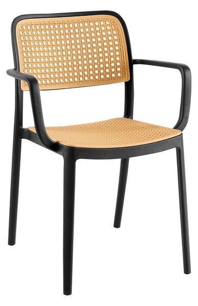 Scaun de sufragerie RAVIN (Negru + Bej). 1091688