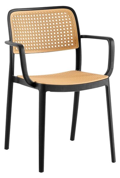 Scaun de sufragerie RAVIN (Negru + Bej). 1091688