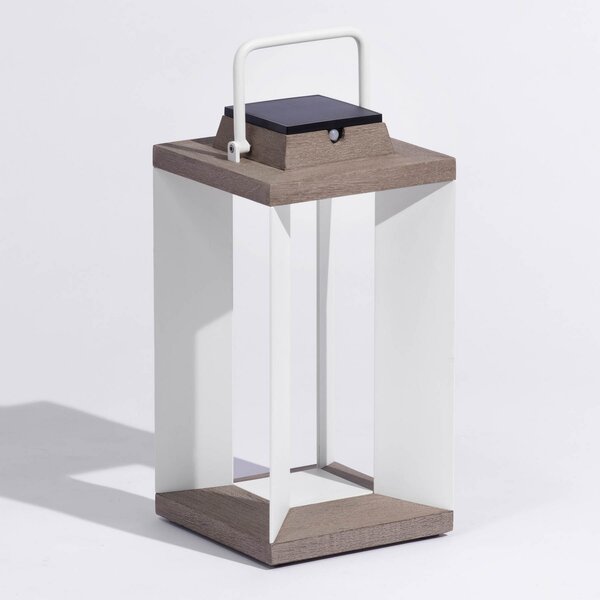 Les Jardins Lanternă solară Teckalu, Duratek/alb, 45.5cm, reglabil, Metal, Felinar