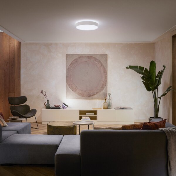 Plafoniere Philips Hue, Philips Hue, reglabil, Alb, Camera de zi, Metal, Modern