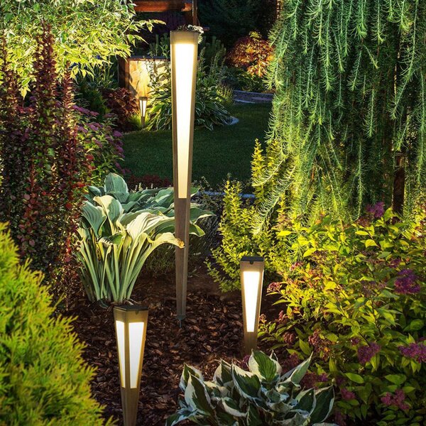 Les Jardins Lanternă solară Tecka LED cu senzor, 52 cm, Duratek, reglabil, Gri, Spot de exterior / vârf de pământ