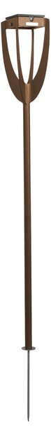 Les Jardins Lampă solară LED Tulip cu crampon de sol, corten, reglabil, Maro / Rugină, Metal, Spot de exterior / vârf de pământ