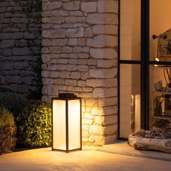 Les Jardins Lanternă solară Tradition LED, corten, înălțime 65 cm, reglabil, Maro / Rugină, Metal, Felinar