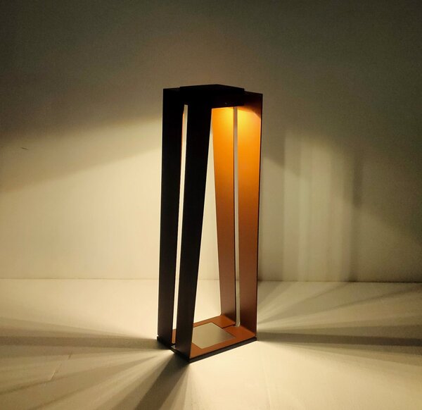 Les Jardins Skaal Lanternă solară LED cu senzor, corten, 70 cm, reglabil, Maro / Rugină, Metal, Felinar