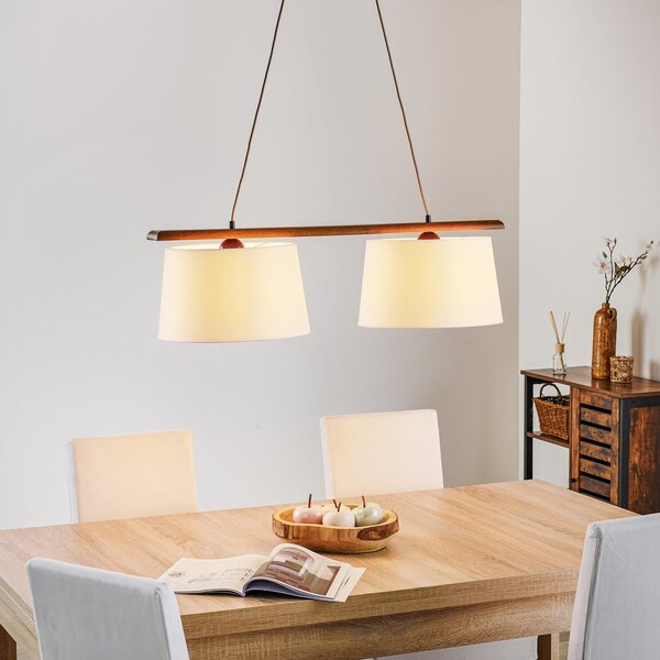 Lamkur Lampă suspendată Sweden, 2 becuri, stejar rustic, reglabil, Lemn, Camera de zi / sufragerie, Lemn, Modern