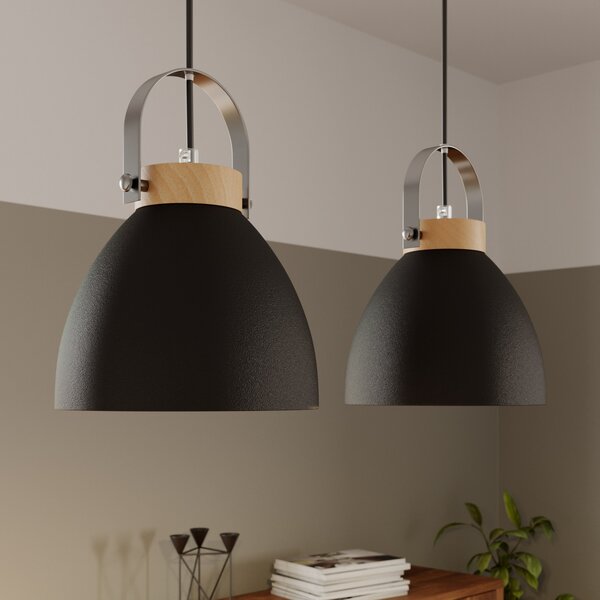 Lamkur Lampă suspendată Bergen, 2 becuri, grafit, reglabil, Negru, Camera de zi / sufragerie, Metal, Modern