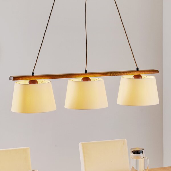 Lamkur Lampă suspendată Sweden, 3 becuri, stejar rustic, reglabil, Lemn, Camera de zi / sufragerie, Lemn, Modern