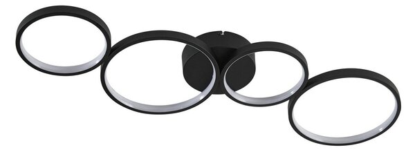 Plafoniere Lindby, Evengeline, Negru, Camera de zi, Metal, Modern