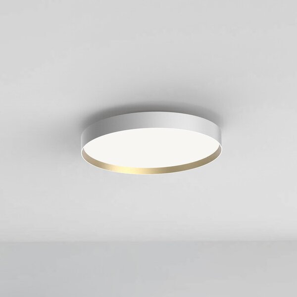 LOOM DESIGN Plafonieră LED Lucia, alb/culoare aur Ø 45 cm, reglabil, Alb, Camera de zi / sufragerie, Metal, Modern