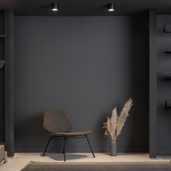 LOOM DESIGN Ray LED spot plafon Ø9.3cm 13W negru, reglabil, Negru, Camera de zi / sufragerie, Metal, Modern