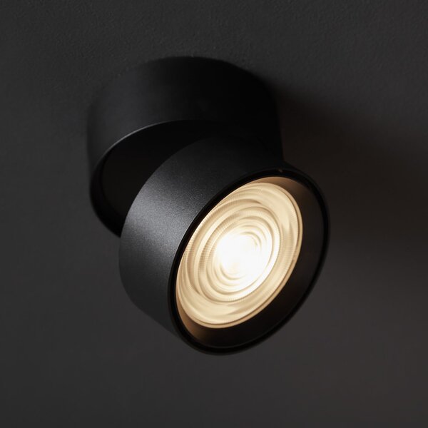 LOOM DESIGN Ray LED spot plafon Ø9.3cm 13W negru, reglabil, Negru, Camera de zi / sufragerie, Metal, Modern