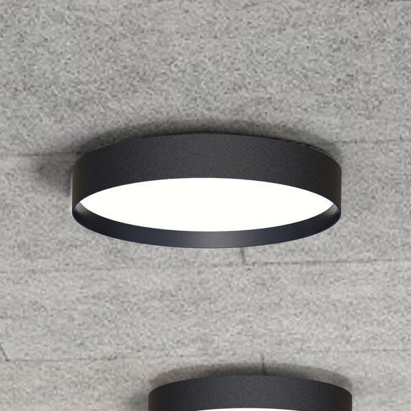 LOOM DESIGN Plafonieră LED Lucia, negru, Ø 45 cm aluminiu, reglabil, Negru, Camera de zi / sufragerie, Metal, Modern