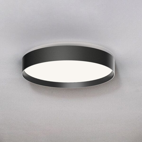 LOOM DESIGN Plafonieră LED Lucia, negru, Ø 45 cm aluminiu, reglabil, Negru, Camera de zi / sufragerie, Metal, Modern