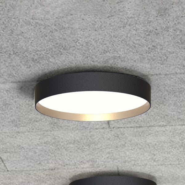 LOOM DESIGN Plafonieră LED Lucia negru/color auriu Ø 35 cm, reglabil, Negru, Camera de zi / sufragerie, Metal, Modern