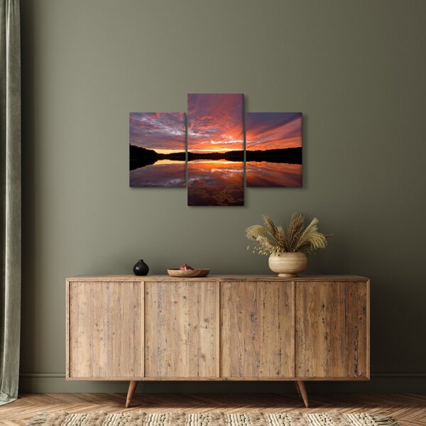 Tablou - Apus de soare peste lac (90x60 cm)