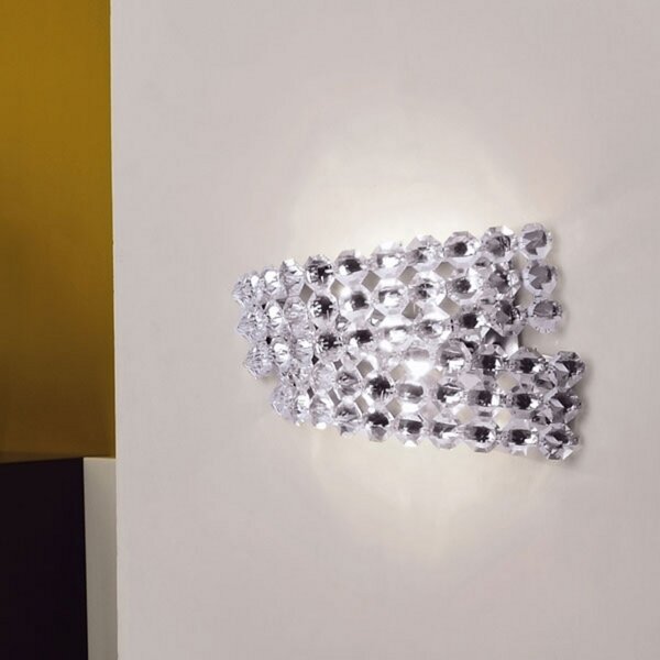 Marchetti Aplică de perete cristal Diamante AP2, reglabil, Metalic, Camera de zi / sufragerie, Metal