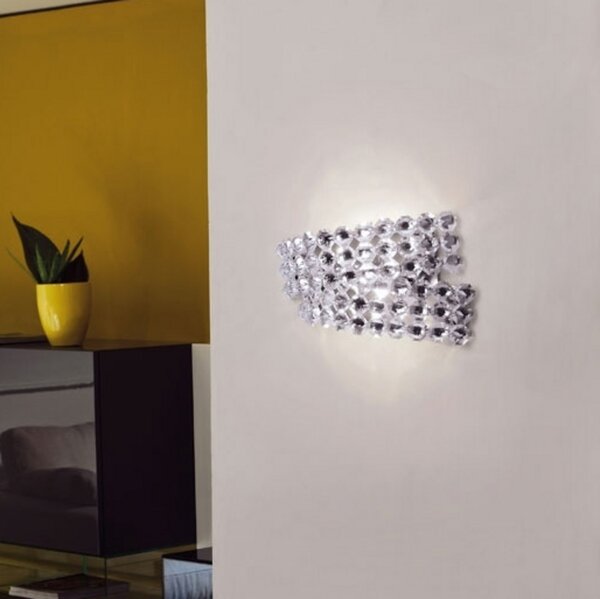 Marchetti Aplică de perete cristal Diamante AP2, reglabil, Metalic, Camera de zi / sufragerie, Metal