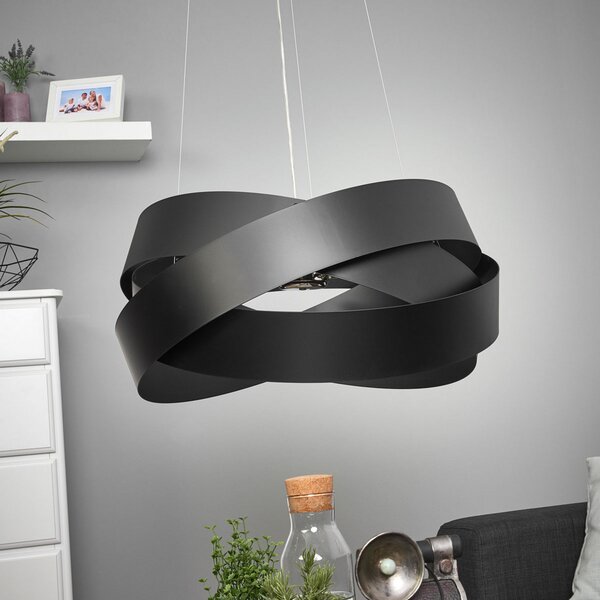 Marchetti Lampă suspendată Pura în negru, 60cm, 8x G9, reglabil, Negru, Camera de zi / sufragerie, Metal, Design