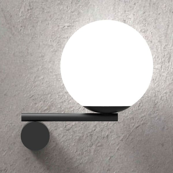 Marchetti Lumina de perete Luna flush dreapta negru, reglabil, Negru, Camera de zi / sufragerie, Metal, Modern