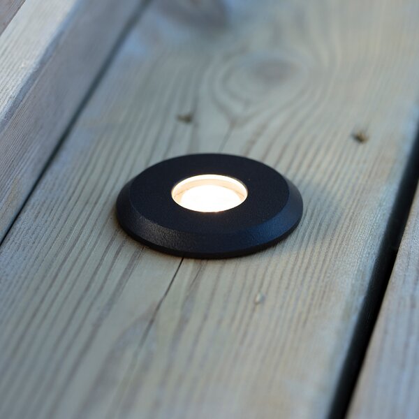 Markslöjd Garden 24 Decklight, negru, lumină sus, 0,8W, reglabil, Negru, Metal, Modern, Încastrate în sol