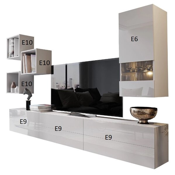 Mobilier living Berny 45 (alb + alb lucios). 1041466