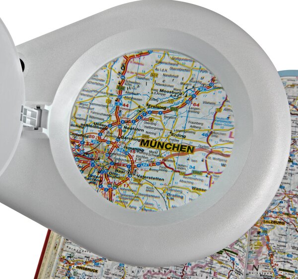 Maul MAULviso Lampă de mărire LED, alb, înălțime 50 cm, clemă, Alb, Studiu / Birou, Metal, Modern, Corpuri de iluminat cu clemă / cu fișă