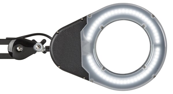 Maul MAULviso Lampă cu lupă LED, negru, 48 cm, metal, Negru, Studiu / Birou, Plastic, Modern