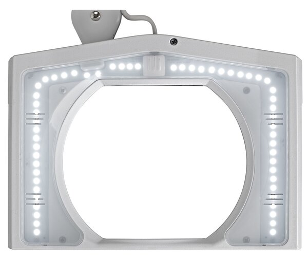 Maul Lampă de mărire cu LED MAULvitrum, alb, clemă, metal, Alb, Studiu / Birou, Metal, Modern, Corpuri de iluminat cu clemă / cu fișă