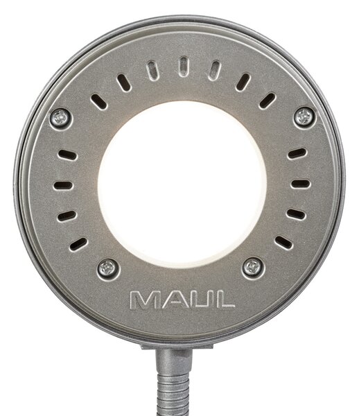 Maul Lampă de masă cu LED MAULarc, argintie, înălțime 38 cm, flexibilă, Metalic, Studiu / Birou, Metal, Modern