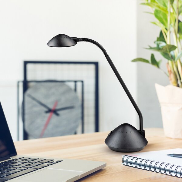 Maul Lampă de masă cu LED MAULarc, negru, înălțime 38 cm, flexibilă, Negru, Studiu / Birou, Plastic, Modern