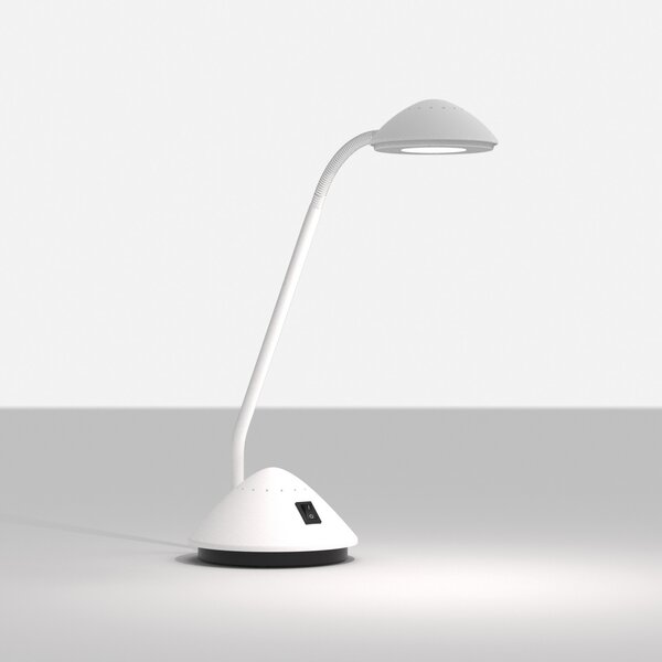 Maul Lampă de masă cu LED MAULarc, alb, înălțime 38 cm, flexibilă, Alb, Studiu / Birou, Plastic, Modern
