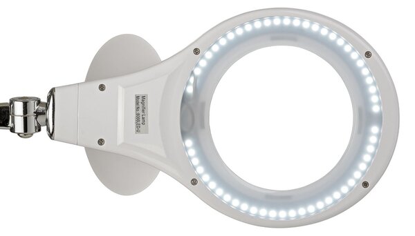 Maul Lampă cu clemă de mărire LED MAULmakro, alb, înălțime 50 cm, Alb, Studiu / Birou, Plastic, Modern, Birou de masă