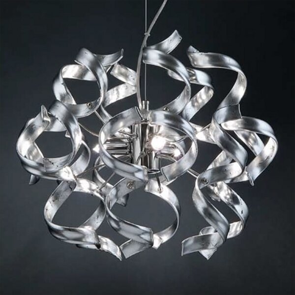 Metallux Lampă suspendată Silver Ø 40 cm, reglabil, Gri, Camera de zi / sufragerie, Metal, Design