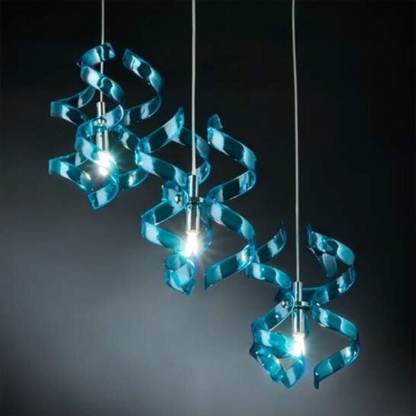 Metallux Lampă suspendată Blue, 3 becuri, reglabil, Albastru, Camera de zi / sufragerie, Metal, Design