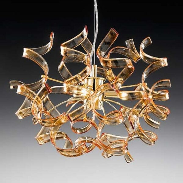 Metallux Lampă suspendată Amber 40 cm Ø, reglabil, Auriu / Alamă, Camera de zi / sufragerie, Metal, Design