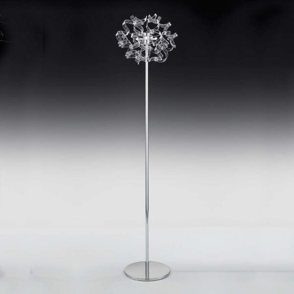Metallux Lampă de podea Crystal cu vârf ocupat, Metalic, Camera de zi / sufragerie, Metal, Modern