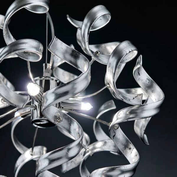 Metallux Lampă suspendată Silver Ø 40 cm, reglabil, Gri, Camera de zi / sufragerie, Metal, Design