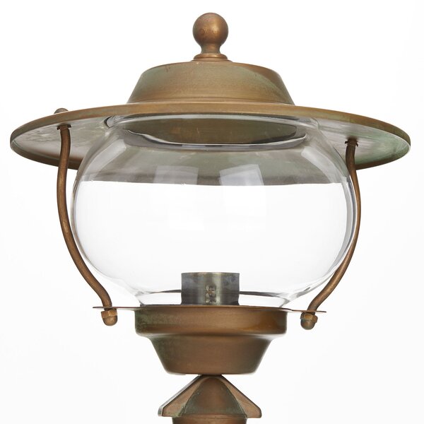 Moretti Luce Lampă cu soclu Adessora, alamă, sticlă, înălțime 48 cm, Bronz / Alamă Veche, Metal, Antichitate