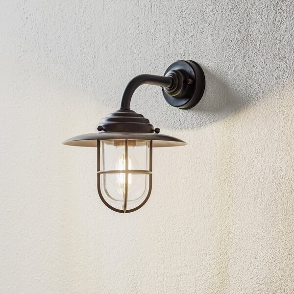 Moretti Luce Aplică exterior Chalet grilaj alamă, brunat, clar, reglabil, Bronz / Alamă Veche, Metal, Casă de țară / Rustic