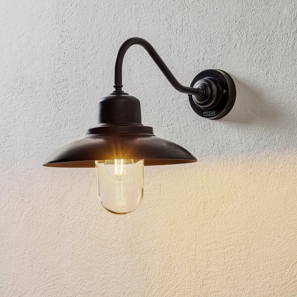 Moretti Luce Aplică de exterior Patio, alamă brunată, curbă, reglabil, Bronz / Alamă Veche, Metal, Maritimă