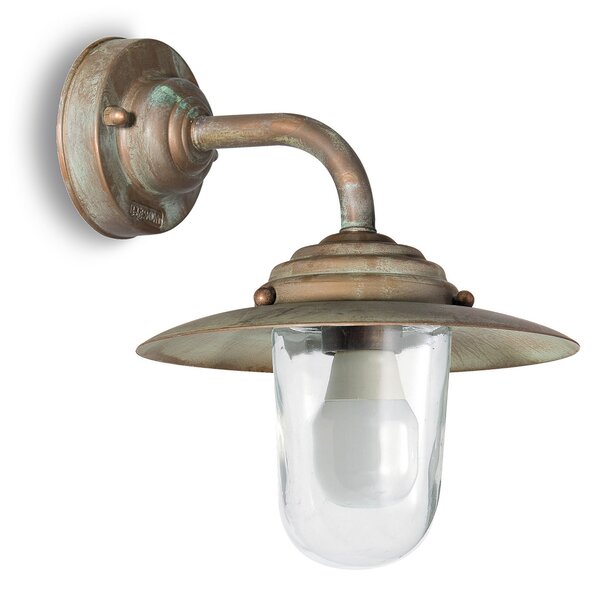 Moretti Luce Aplică exterior Chalet h= 26cm alamă antic/clar, reglabil, Bronz / Alamă Veche, Metal, Antichitate