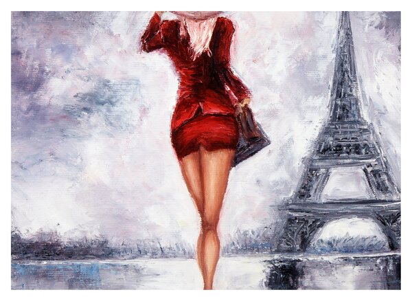 Tablou - Femeie și Turnul Eiffel (70x50 cm)