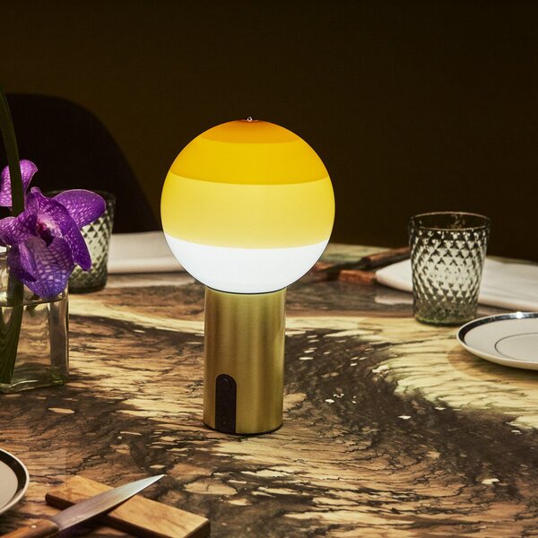 Lampă de masă MARSET, Dipping Light, reglabil, Bej, Camera de zi, Sticlă, Design