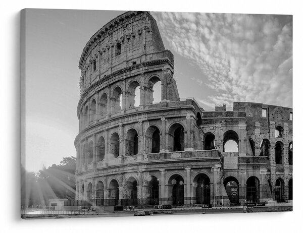 Tablou - Colosseum din Roma, alb-negru (70x50 cm)