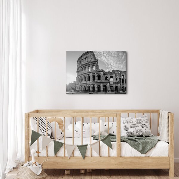 Tablou - Colosseum din Roma, alb-negru (70x50 cm)