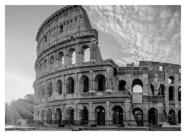Tablou - Colosseum din Roma, alb-negru (70x50 cm)