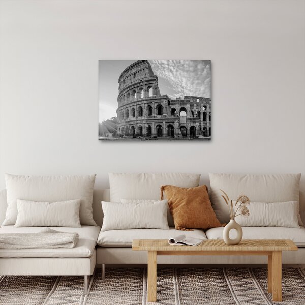 Tablou - Colosseum din Roma, alb-negru (70x50 cm)