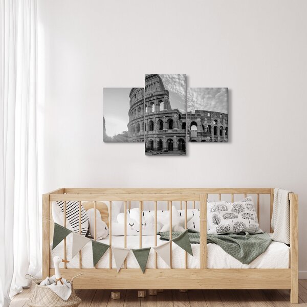 Tablou - Colosseum din Roma, alb-negru (90x60 cm)