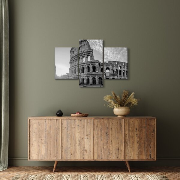 Tablou - Colosseum din Roma, alb-negru (90x60 cm)